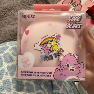 Miniso Pink Care Bears Mirror with Brush